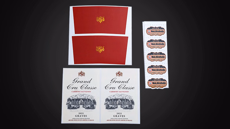 Miracle Wine Bottles Extra Sticker Labels magic trick