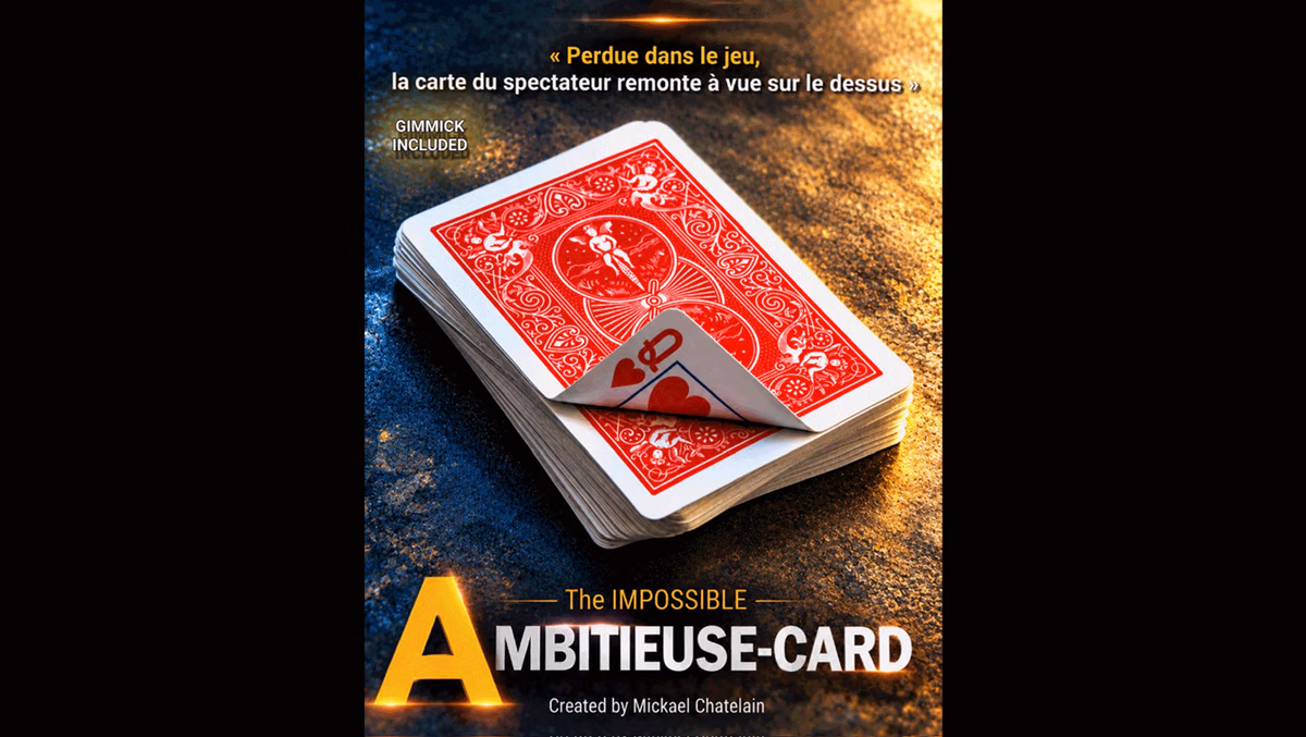 IMPOSSIBLE AMBITIEUSE CARD (RED) by Mickael Chatelain magic trick