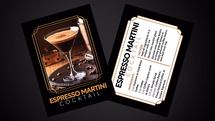Cocktail Cards (Espresso Martini) by Svenpad magic trick
