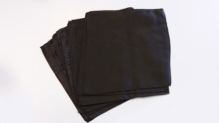 Silk 9 inch Premium 12 Pack bulk (Black) Magic by Gosh magic trick