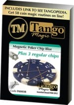 Magnetic Poker Chip Blue plus 3 regular chips (PK003B) by Tango Magic