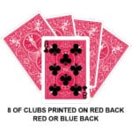 Eight Of Clubs Printed On Red Back Gaff Card