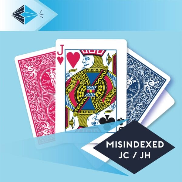 mis-indexed-jack-clubs-hearts-jc-jh-playing card for magicians printing printers Stockport Manchester UK