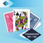 mis-indexed-queen-spades-clubs-qd-qs-playing card for magicians printing printers Stockport Manchester UK