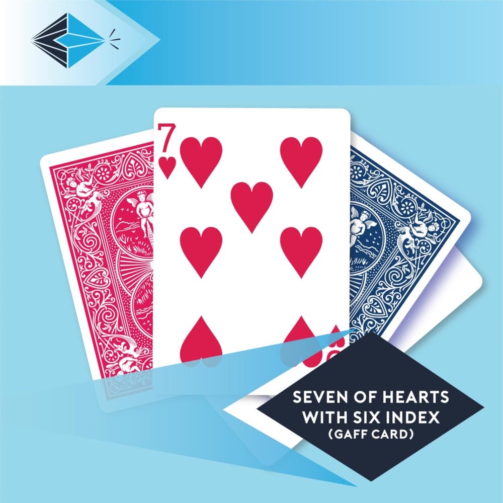 seven of hearts with six index gaff card 31 playing card for magicians printing printers Stockport Manchester UK