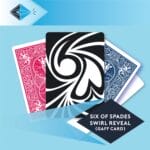 Six Of Spades Swirl reveal gaff card 2 printbymagic magicians gaff cards printers Stockport Manchester UK