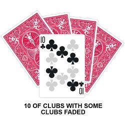 Ten Of Clubs With Clubs Faded Card
