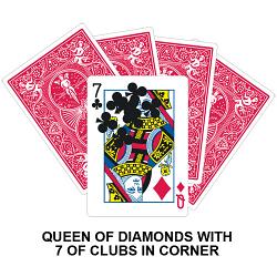 Queen Of Diamonds With Seven Of Clubs In Corner Card